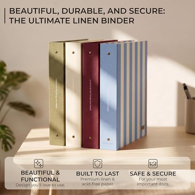 Document Organizer Binder for Important Papers & Passports, Cloud