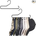 Mkono Hat Organizer for Baseball Caps Metal Hat Rack for Closet Set of 2 Hat Hangers Baseball Cap Holder Hat Storage Organizer Holds 20 Caps, Black