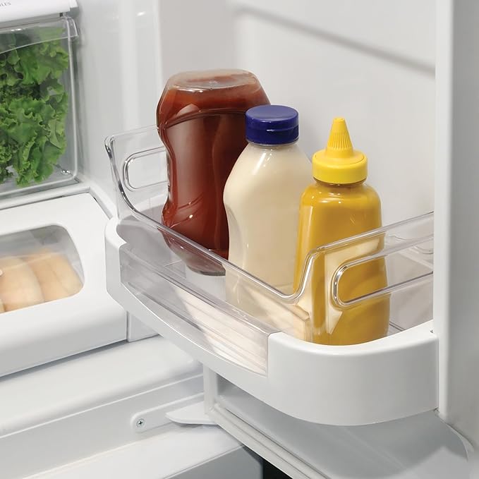 iDesign Plastic Condiment Organizer with Handles, Set of 4, Clear | For Fridge, Made in USA