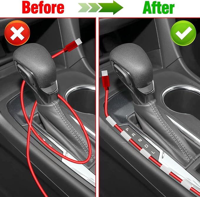 12 Pcs Car Trim Cable Clips, Car Cable Management Wire Organizer Cord-W | Neatly Organize Cables for Vehicle Interior, Easy Installation, Ideal for Phone Chargers, Dash Cams and More