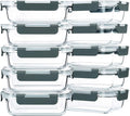 M MCIRCO 10-Pack,22 Oz Glass Meal Prep Containers,Glass Food Storage Containers with lids,Lunch Containers,Microwave, Oven, Freezer and Dishwasher (Gray)