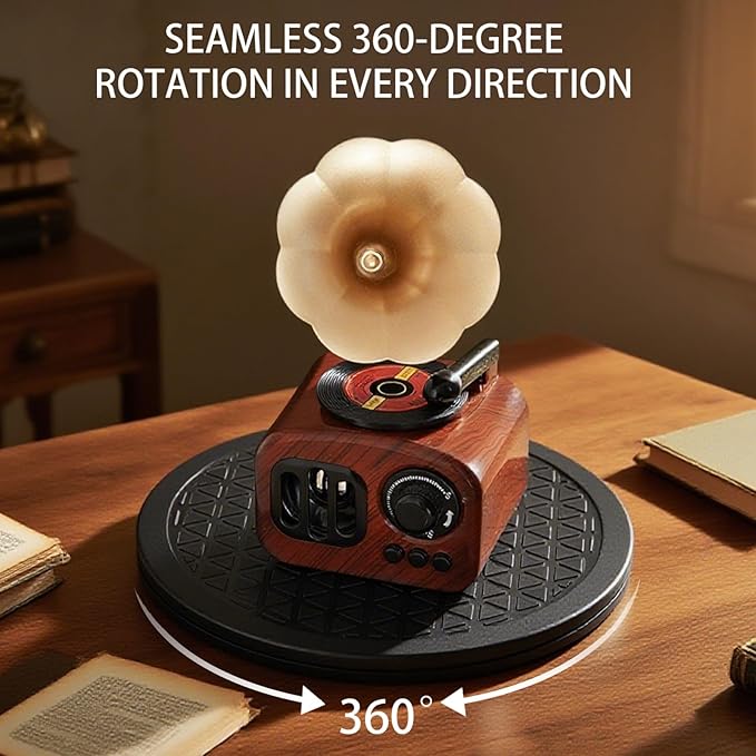 8 Inch Lazy Susan Turntable Heavy Duty Rotating Platform Smooth 360 Swivel for Tabletop, Monitor, Crafts, and TV - Black