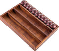 Acacia Wood Coffee Pod Holder Tray Compatible with Nespresso Vertuo, Pods Organizer Drawer Insert, Storage, Stand, Container, Capsule Holder for Coffee Bar Countertop, 40 Big or 60 Small Pods Capacity