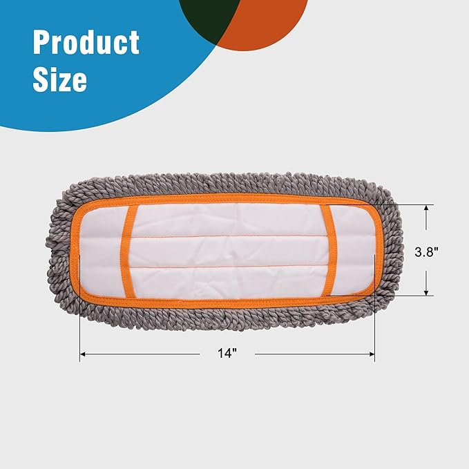 CLEANHOME Microfiber Mop Pads 4 Pieces for Floor Cleaning,Fit CLEANHOME Dust Mop: B09PBPGSJ3, Chenille Microfiber Replacement Pads