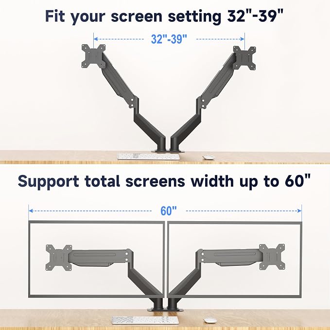 Suptek Monitor Laptop Mount Stand, 2 in 1 Function Dual Monitor Arms Desk Mount for 13"-18" Notebook and 17"-32" Monitor with Laptop Tray,Holds up to 22lbs