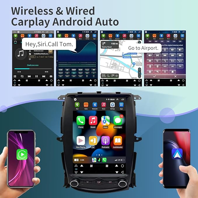 Car Radio for Nissan 370Z 2009-2021 Replacement CarPlay Stereo Android Auto 13.8 Inch Vertical Screen Upgrade Tesla Style with DSP SWC WiFi Bluetooth Audio