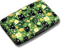 Maicican Credit Card Holder, Mini RFID Blocking Aluminum Wallet | Slim Metal Hard Case Travel Wallet ID Case for Women and Men, 4.3 x 2.9 Inches, Cats and Flowers