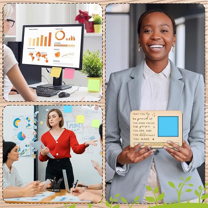 Kosiz 10 Set Back to School Teacher Gifts Bulk May You Be Proud Wooden Sticky Note Holder Set Employee Coworkers Appreciation Thank You Gifts for Teacher Team Staff Office Supplies