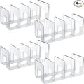 SAYEEC Acrylic File Holder, Clear File Sorter Desk File Organizer, Sturdy Desktop File Folder Organizer Rack for Envelopes Mail Letter Paper Notebook Electronics Office Supplies (4 Sections, 4 Pack)