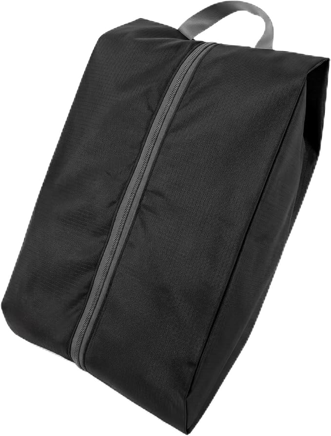 Golf Shoe Bag Men, Smell Proof Shoe Cleat Bag, Golf Travel Pouch, Water-Resistant Pouch For Cleats Sneakers, Packing Organizer For Suitcase, Gym, Spikes, Tennis, Baseball(Black, 1-Pack)