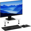 Furinno Turn-N-Tube Corner Monitor Riser Stand, White Oak, Stainless Steel Tubes