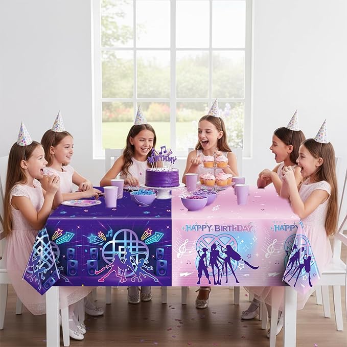 SEL Popular Birthday Party Decorations Tablecloth, Large 108" X 54" Popular Cartoon Theme Birthday Table Cover for Big Fans, Popular Party Supplies Table Cloth for Home