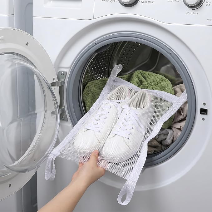2pcs Shoe Dryer Bag Sneaker Shoes Laundry Bags 16.14 x 16.14 Inch Dry Net Bag for Dryers Sneakers Large with Zipper and Strap for Shoes Sneaker Mesh for Washing Machine