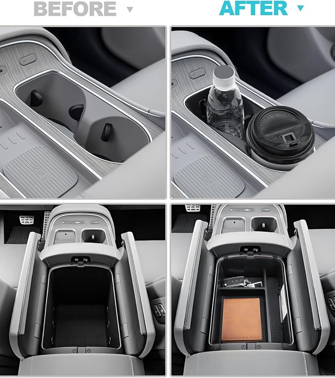 CDEFG 2Pcs for 2026 Hyundai Palisade Center Console Organizer, for 2026 Hyundai Palisade Accessories Middle Console Organizer & Central Cup Holder Cover (Only for Split Armrest)