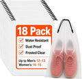 18 Pack Clear Shoe Bags for Travel Essentials, 15.7"×11.8" PEVA Drawstring, Water-Resistant, Fits up to Men’s 12–13, Reusable Storage for Clothes & Toiletries, Keep Luggage Tidy & Odor-Free