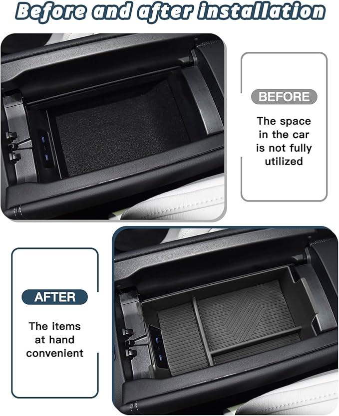 Ruiya E350/E450/E350 4MATIC Console Organizer for 2024-2026 Mercedes E-Class Accessories Armrest Console Organizer Compatible with 2024 2025 2026 Mercedes E-Class Sedan (W214) & E Wagon (S214/X214)