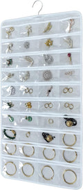 Hanging Jewelry Organizer for Closet Wall Door Double-Sided Jewelry Holder for Earrings, Necklaces, Rings 1 Pcs (White)