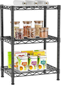 Xcity Storage Shelves, 3 Tier Heavy Duty Metal Shelving Unit, 1050 LBS Adjustable Steel Wire Shelf for Commercial, Pantry, Kitchen, Garage, 12" D x 18" W x 30" H, Black