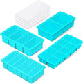 Silicone Freezer Trays with Lid (4-Pack), 1-Cup, 2-Cup, 1/2-Cup & 2-Tbsp Silicone Freezer Molds, Stackable Soup Freezer Meal Prep Containers,Ice Cube Tray for Making Sauce,Smoothies,Yogurt Bites