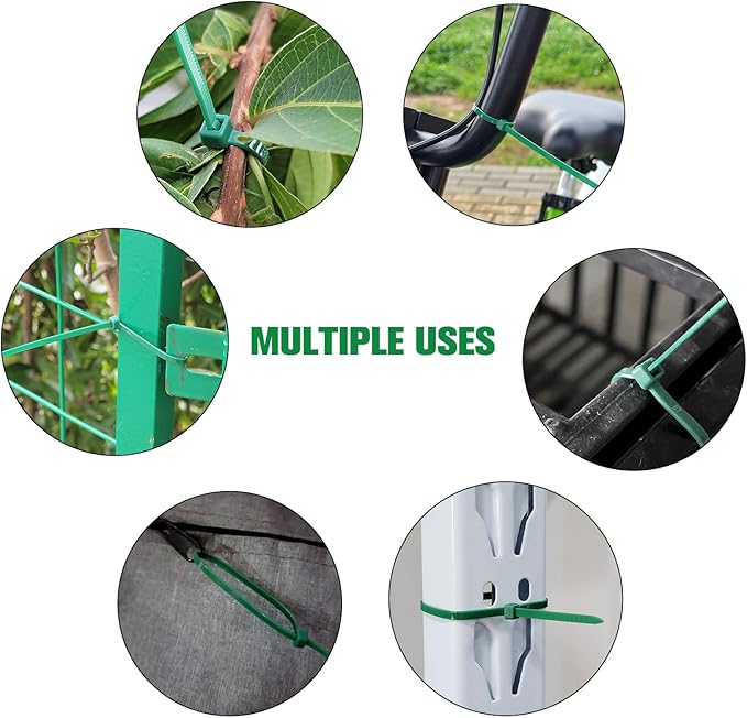 Zip Ties 6 inch, 1000 Pack Green Zip Ties, Green Cable Ties Self-Locking Nylon Cable Ties with 40 lbs Tensile Strength,Wire Ties for indoor and outdoor use.