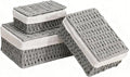 1PC Woven Storage Basket with Lid for Closet Shelf-Grey Large | Bathroom, Closet & Shelf Storage Basket, Sewing & Towel Basket, Blanket & Toy Storage, Woven Basket with Liner