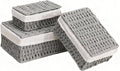 1PC Woven Storage Basket with Lid for Closet Shelf-Grey Small | Bathroom, Closet & Shelf Storage Basket, Sewing & Towel Basket, Blanket & Toy Storage, Woven Basket with Liner