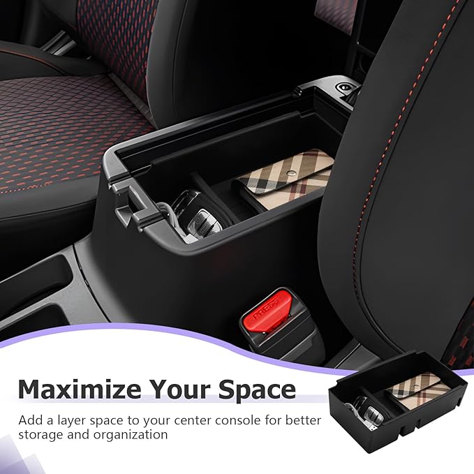 LUWU Center Console Organizer Compatible with 2021 2022 2023 2024 2025 Mitsubishi Outlander Sport Accessories Armrest Storage Box Glove Organizer Tray ABS Material [NOT for 2025 Outlander PHEV&Gas]