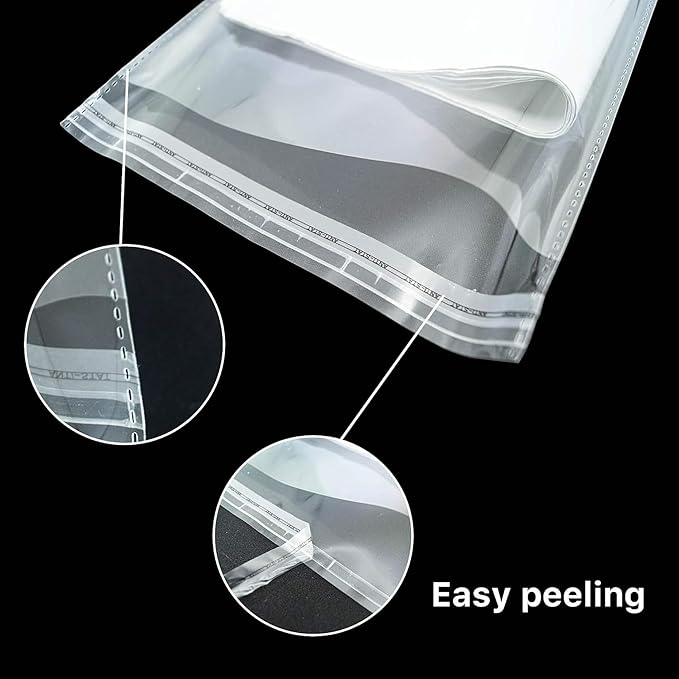 The Elixir Packaging 400 Count 10 x 13 Clear Poly Bag with Suffocation Warning Reclesable Transparent Plastic Tote Backpack Mailer Bag, Food Grade Material, 1.5 Mil Thickness