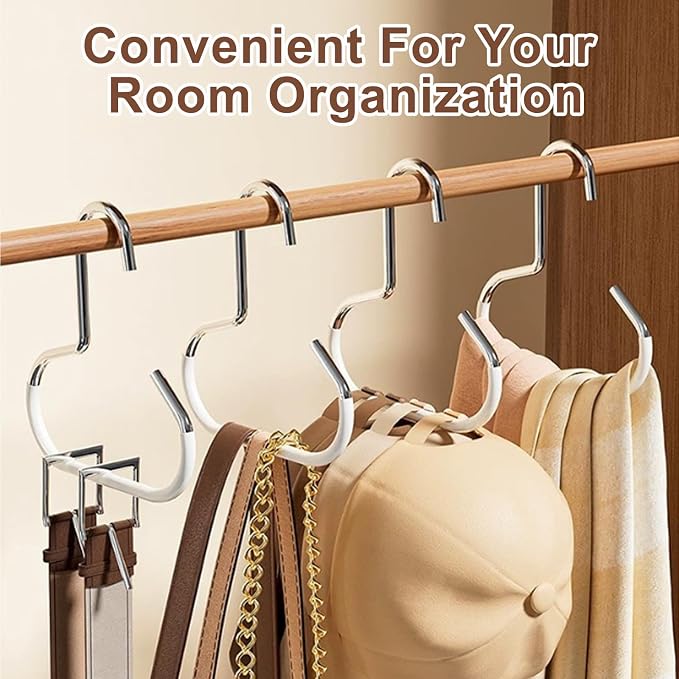 16 Pack Scarf Hangers, Non-Slip Metal Closet Organizers with Grip | Metal Ring Hangers Scarf Storage Organizer with Non-slip Coating for Hanging Scarves Belts Hats Purses Ties and Tank Tops