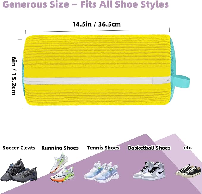 Shoe Washing Machine Bag Shoe Laundry Bags for Sneakers Reusable 2pc Shoes Cleaning Bags 360° Deep Clean for All Shoes Types With Invisible Zipper