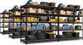 PrimeZone 6 Pack Heavy Duty Storage Shelves - 47"W x 18"D x 71"H 5 Tier Adjustable Garage Storage Shelving, Metal Utility Rack Organizer Shelf Unit for Warehouse Pantry Closet Kitchen Basement, Black