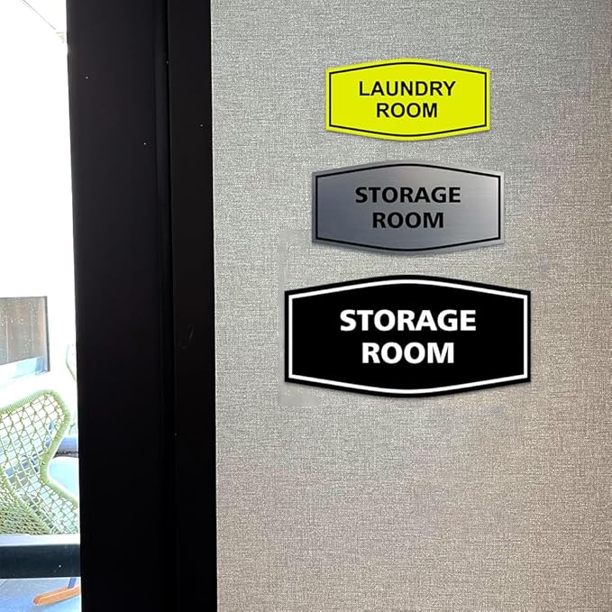 Signs ByLITA Fancy Storage Room Sign (Light Grey/Burgundy) - Medium 1 Pack