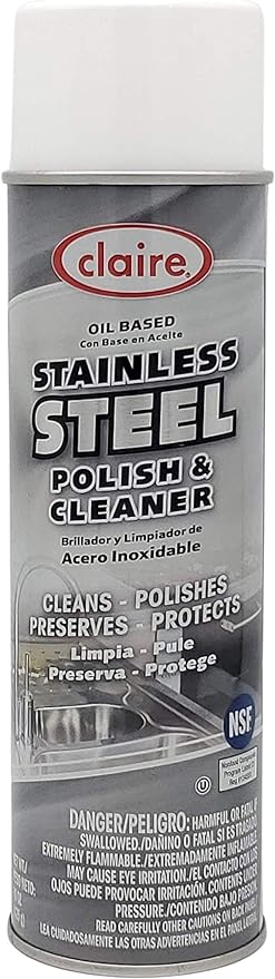 Claire CL841-12pk Oil Based Stainless Steel Polish & Cleaner, 15 Oz. Net Wt, 12 Count