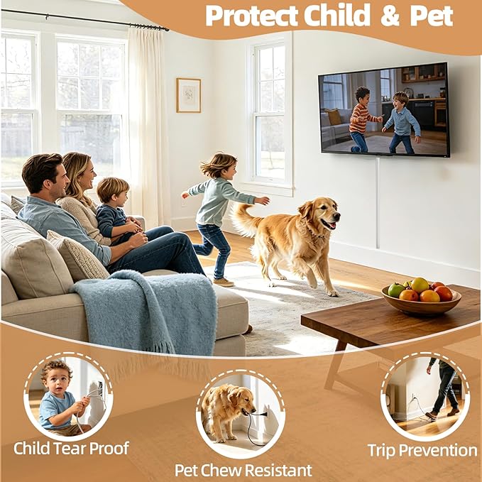 Kneelisa 39inch Silicone Single Cord Hider for Wall, Mini Cord Cover Raceway with Side Slot, Flexible Small Wire Concealer for One Cable-Cuttable & Bendable, Child & Pet Safe, White