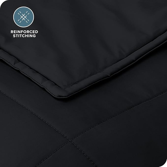 Bare Home Weighted Blanket Twin or Full Size 10lb (40" x 60") - All-Natural 100% Cotton - Premium Heavy Blanket Nontoxic Glass Beads (Black, 40"x60")