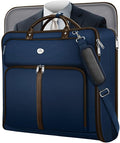 MATEIN Suit Bag Travel, Large Travel Garment Bag Up to 7 Suits with Strap, Business Foldable Garment Carrier Fit 17.3 inch laptop, 2 in 1 Carry On Hanging Luggage Suitcase with Shoe Compartment, Blue