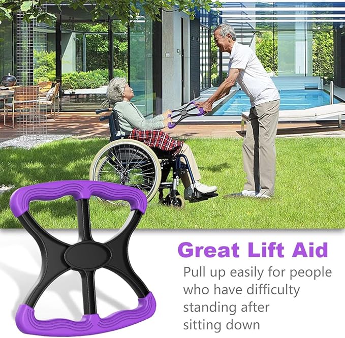Yuhoo Lift Assists Standing Aid-Handicap Bar with No-Slip Grip Handles, Contact Free Grip Lift Assist Foot Standing Mobility Aid, Portable Help Seniors Handicapped Transfer Assistant(Purple)