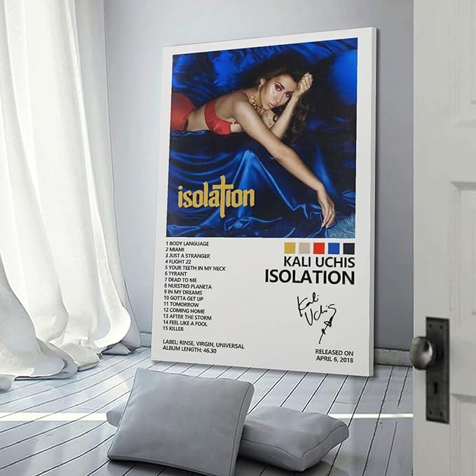 Kali Uchis Poster Indie Music Album Cover Art Wall Canvas Picture Suitable for Modern Office Bedroom Living Room Room Decor Gift 08x12inch(20x30cm) Frame-style