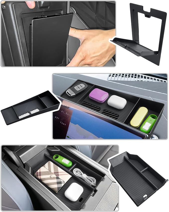CDEFG 3PCS for 2025 2026 X3 Center Console Organizer, for 2025 2026 X3 G45 (30 xDrive/M50 xDrive) Accessories Middle Console Tray & Behind-Screen Dash Organizer & Armrest Hidden Storage Box