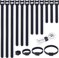 MVYC 200PCS Reusable Cable Ties Wire Ties Cord Organizer Cable Organizer Adjustable Cable Management Black 4+6+8+10 inch
