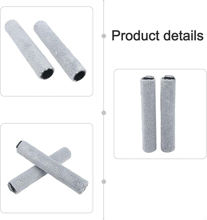 Roller Brush Main Brush Replacement Compatible with for MOVA Z60 Ultra Roller Robot Vacuum Cleaner for Efficient Cleaning on Multiple Surfaces with Sturdy Plastic Fiber Construction(1 Pair)