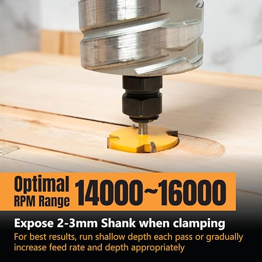 POWERTEC Slab Flattening Router Bit, CNC and Surfacing Router Bit 1/4 Shank, 2" Diameter, 1/2" Cutting Depth, Router Planer Bit - Perfect for Spoilboard Surfacing, Wood Milling Planing - 2PK, 73056-P2