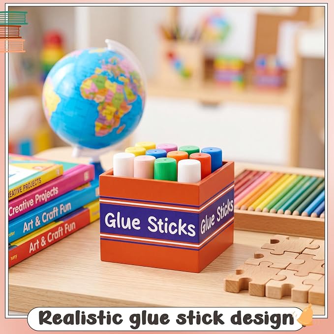 Tenceur 4.7x4.7 Inches Glue Stick Bucket for Teacher Desk Organizer Pencil Holder Bucket Plastic Large Capacity Desk Organizer for Teacher Classroom Craft Supply Storages