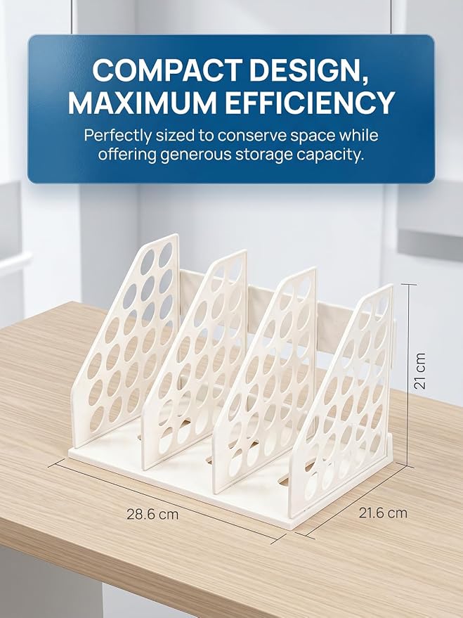File Holder for Desk, Desktop Document Organizer | 3-Sections Plastic Office Folder Organizers Accessories for Home, School