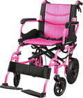 Lightweight Transport Wheelchair for Adults, Versatile Transport Wheel Chair, Supports 300 lbs, Self-Braking, Foldable & Portable, for Seniors, Elderly and Disabled