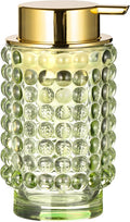 Glass Foaming Hand Soap Dispenser for Bathroom Decor with Pump（Foam Type/Green）