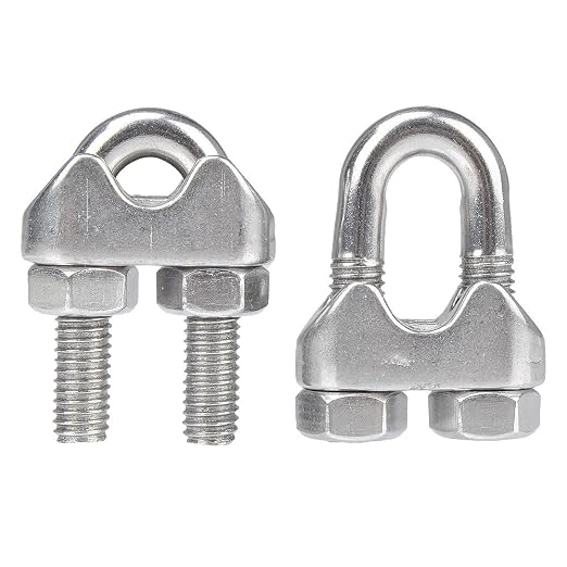 YAMASO 10PCS 1/4 Inches M6 Stainless Steel Wire Rope Cable Clip Clamp