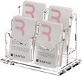 SANRUI Vertical Business Card Holder for Desk，Clear Acrylic Business Card Display Stand，4 Slots 2 Tier ，Holds 200 Cards