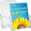 xydstay Acrylic Brochure Holder 8.5x11 Inches Slant Back Design, Clear Display Stand, Plastic Table Stand Sign Holder,Pamphlet Holder Flyer Holder, Acrylic Display Stand,for Office, Home, Store, 2 Pack