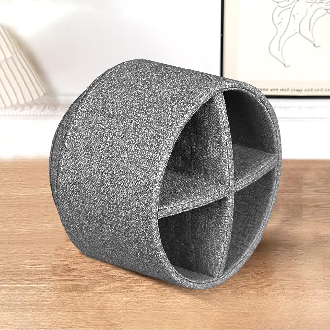 Pen Holder for Desk Organizers and Accessories, 360 Swivel TV Remote Control Holder for Table, Nightstand Organizer Caddy for Office Supplies/ Media Controllers, Bedside Decorations for Living Room | PU Leather Nightstand Caddy, 360 Swivel TV, Art/Offi...